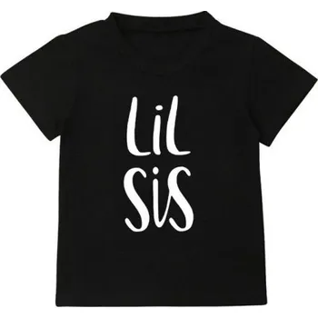 Dívčí tričko Dětské tričko pro sourozence černá 9-12 měsíců C