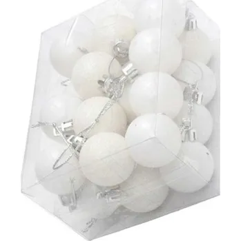 Vánoční dekorace Vánoční koule bílé 24 ks