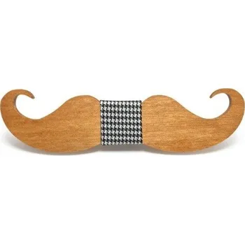 Motýlek Dřevěný motýlek ve tvaru kníru J648 2