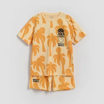 Reserved - Bavlněná pyžamová souprava SmileyWorld® - světle oranžová - 938DY-20X - 938DY-20X-U15
