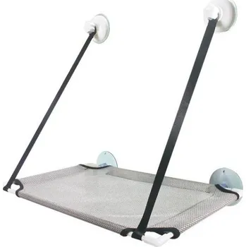 Pelíšek pro kočku Závěsná polička pelíšek s přísavkami na sklo a nylonovými popruhy pro domácí mazlíčky Rozměry 50 x 30 cm, délka popruhů 45 + 25 cm bílá