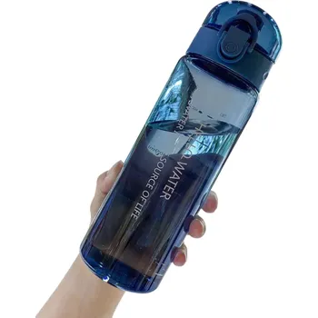Průhledná sportovní lahev na vodu 780 ml Lehká fitness láhev na pití Odolná hydratační lahev s nepropustným víčkem Ergonomický design Široké hrdlo modrá