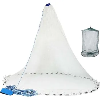 Rybářská síť Nylonová rybářská vrhací síť s průměrem 4,2 m Se zinkovým závažím a samostatným vezírkem Profesionální síť na ryby Pevná konstrukce Efektivní lov