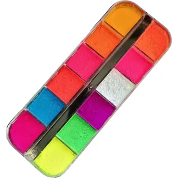 Oční stíny Paletka neonových očních stínů 12 barev Výrazně barevné oční stíny Ultra pigmentované Pudrové stíny