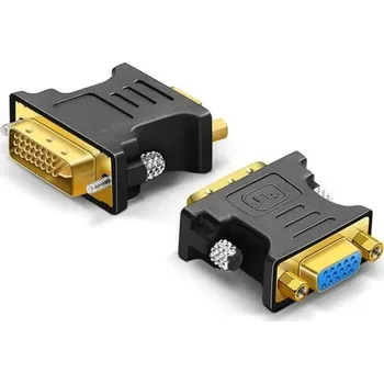 Video redukce Redukce DVI samec na VGA samice Adaptér Video připojení Podpora 1080p Konektor pro monitor a grafickou kartu Kompatibilita s DVI-I černá