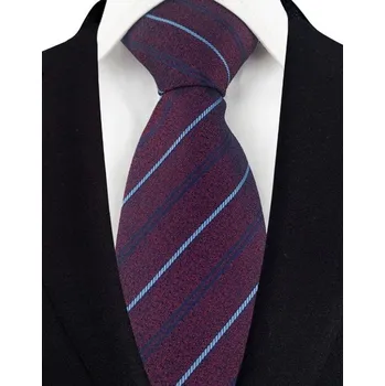 Kravata Pruhovaná červená pánská kravata Kvalitní materiál Elegantní kravata Stylový pánský doplněk Business i společenské události 145 x 8 cm