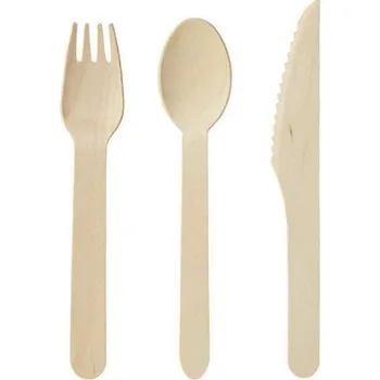 Příbor Sada dřevěných příborů 150 ks