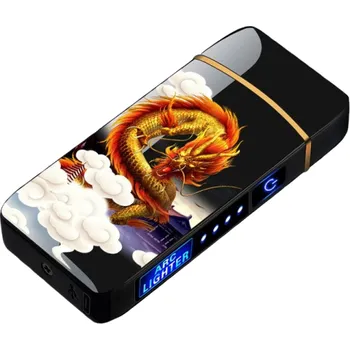 USB plazmový zapalovač s drakem P3421 černá