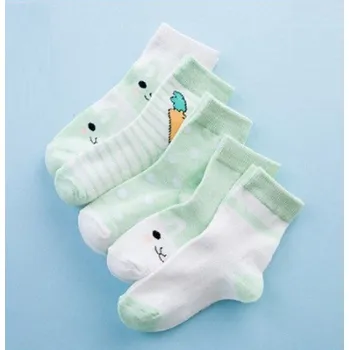 Dětské ponožky s králíčkem - 5 párů zelená 7-9 let