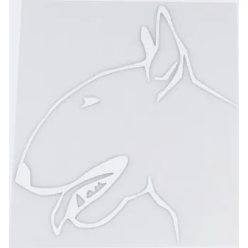 Samolepicí dekorace na vozidlo Samolepka na auto bulteriér stříbrná