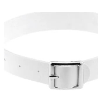 Náhrdelník Kožený choker jako pásek s přezkou J3501 bílá