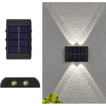 Zahradní dekorace Nástěnná solární lampa 4 LED studená bílá