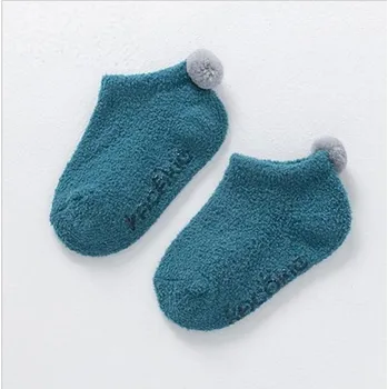 Kojenecké ponožky s bambulí modrá 9-12 měsíců