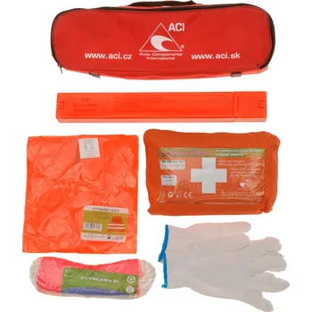 Autolékárnička Povinná výbava SK - lékárnička, trojúhelník, lano (1,9 t), vesta, rukavice ČERVENÁ BRAŠNA 2H738220