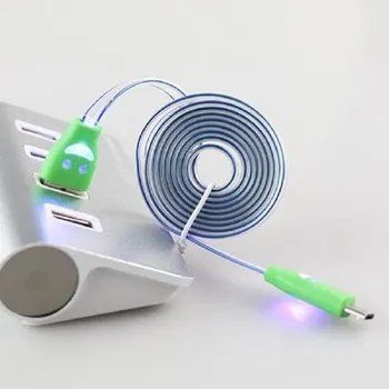 Datový kabel Svíticí datový kabel USB na Micro USB zelená