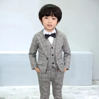 Chlapecký kostkovaný oblek B1371 3