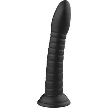 Vibrátor Gumové dildo vel.L ve tvaru penisu s přísavkou vodotěsné pružné měkké realistický design snadná údržba bezpečné skladování diskrétní balení černá