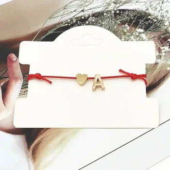 Náramek Provázkový náramek s písmenem červená A