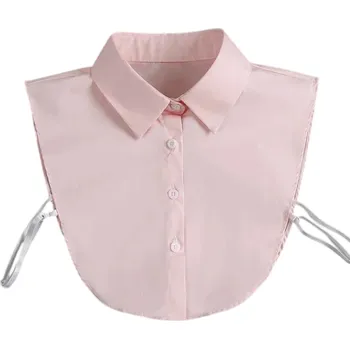 Kravata Falešný límec pro ženy Elegantní odnímatelný límec Módní dámský doplněk k halence, svetru nebo šatům Stylový límeček na knoflíky růžová