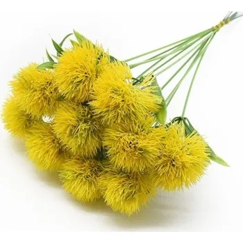 umělá květina Umělé dekorativní pampelišky 5 ks žlutá