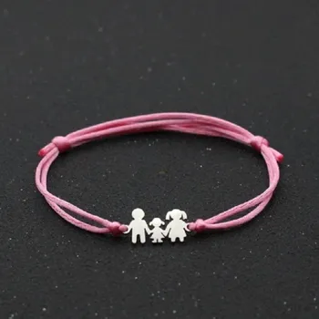 Náramek Provázkový náramek rodina světle růžová 2
