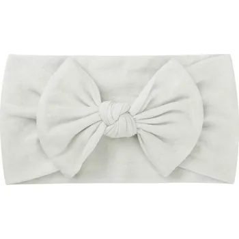 Čepice Elastická čelenka pro novorozené s mašlí Jemná dětská čelenka Nastavitelná čelenka pro miminka Roztomilý doplněk do vlasů Dárková čelenka bílá