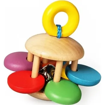 Dřevěné chrastítko barevné 1