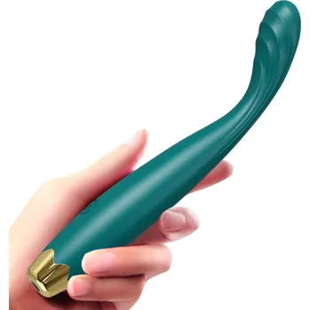 Vibrátor Silikonový vibrátor 17,5x2 cm s realistickou hlavou a přizpůsobivým tělem s 10 vibračními módy a nabíjením přes USB diskrétní balení zelená