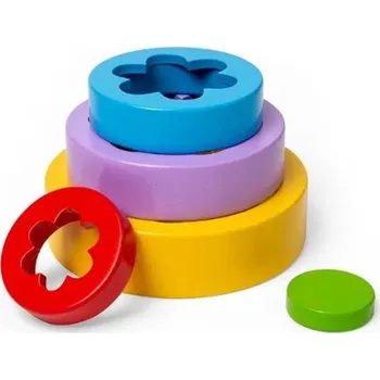 Dřevěná hračka BIGJIGS Skládací květinová věž