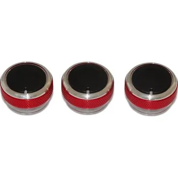 Knoflíky pro ovládání klimatizace pro Ford 3 ks červená