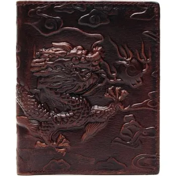 Peněženka Pánská kožená peněženka s drakem M500 tmavě hnědá 1