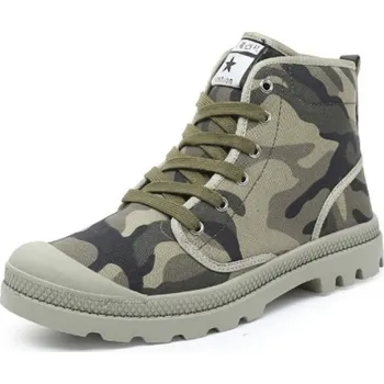 Pánské tenisky Pánské kotníkové boty s armádním vzorem zelená 38
