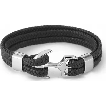 Náramek Kožený náramek s kotvou 24,5 cm 9