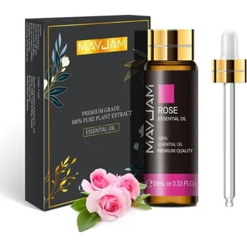 Rostlinný esenciální olej 10 ml s pipetou Přírodní aromatický olej do zvlhčovače a difuzéru Vůně pro relaxaci Domácí aromaterapie Rose