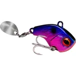 Rybářská třpytka Tail Spinner 40 mm 28 g Návnada s rotujícím ocáskem Kovová přívlačová nástraha Vibrace a lesk Atraktivní pohyb pro dravé ryby fialová