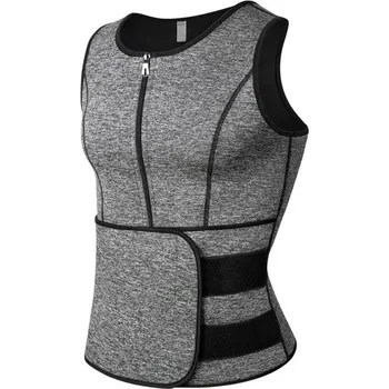 Tvarovací vesta na tělo pro muže Fitness vesta na hubnutí Kompresní vesta na spalování tuků Zeštíhlující termo vesta Sportovní vesta na pocení šedá S