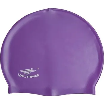 Plavecká čepice Vodotěsná vysoce elastická plavecká čepice pro muže a ženy Vybavení pro plavce Silikonová čepice do bazénu s ochranou uší Unisex fialová