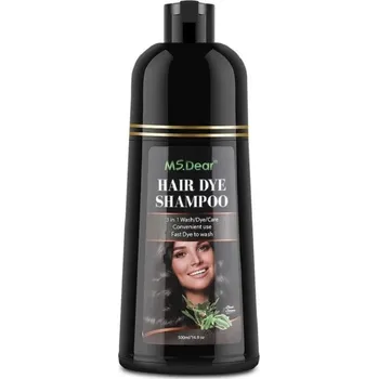 Barva na vlasy Šampon na barvení vlasů Přírodní barva na vlasy pro krytí šedin Permanentní barevný šampon na vlasy 500 ml černá