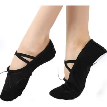 Dámské baleríny Plátěné taneční baletní boty černá 35