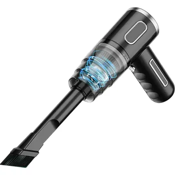 Vysavač Vzduchová pistole na čistění auta Akumulátorový vzduchový čistič Mini přenosný vysavač Bezdrátový vysavač do auta Auto příslušenství 16,7 x 14,5 cm černá