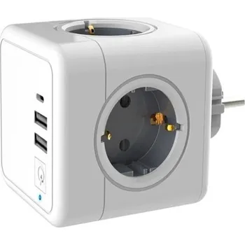 Elektrická zásuvka Rozbočovací zásuvka 2x USB, 1x USB-C, 4x zásuvka černá