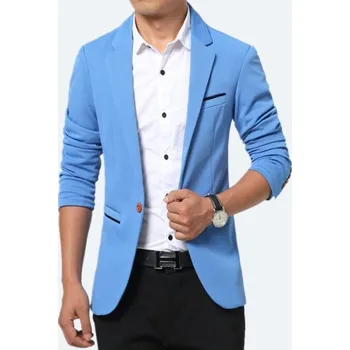 Pánské sako Luxusní pánské sako - Světle modrý M