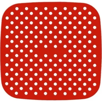 Příslušenství pro fritézu Silikonová podložka do horkovzdušné fritézy hranatá červená 21 cm