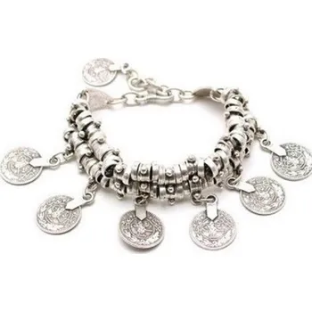 Náramek Vintage náramek s přívěsky stříbrná