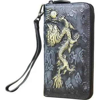Peněženka Pánská kožená peněženka s drakem 1