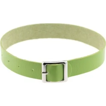 Náhrdelník Kožený choker jako pásek s přezkou J3501 zelená