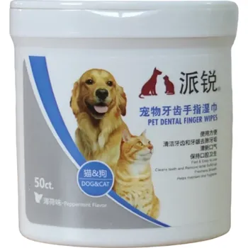 Kosmetika pro psa Čistící tampónky na zuby pro psy a kočky Čistící ubrousky na zuby pro domácí mazlíčky 50 ks