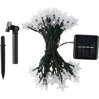 Noční světlo 7m studená bílá venkovní solární světla Hvězdičky 50 LED dekorace na zahradu Odolná proti povětrnostním vlivům Solární řetěz osvětlení