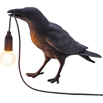 Stojací lampa Lampa ve tvaru vrány P3697 černá