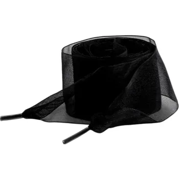 Tkaničky do bot Ploché hedvábné tkaničky do bot 120x4 cm Šifonová příze Elegantní široké tkaničky Boty Dekorace Módní doplněk Stylové šněrování DIY černá